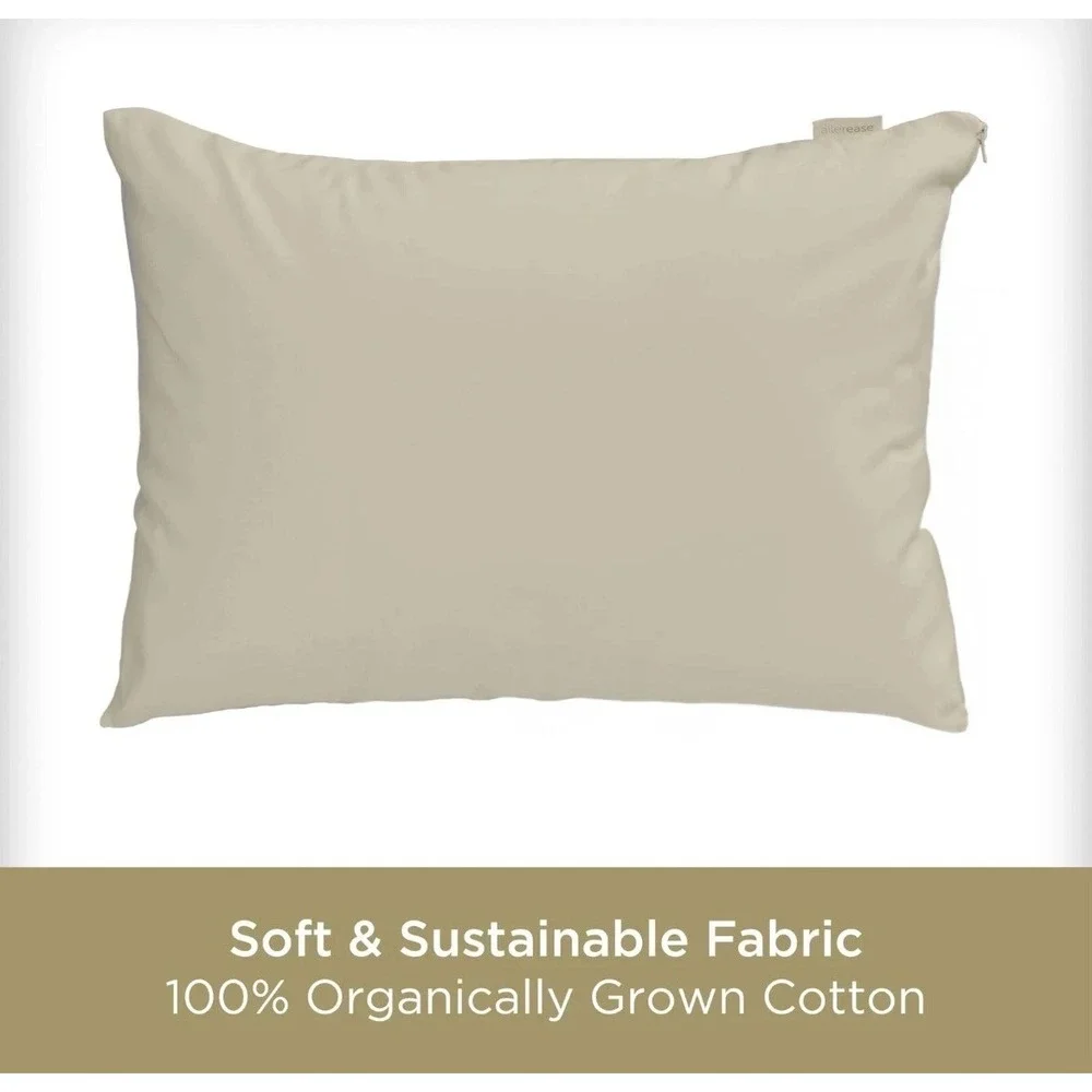 Allerease Pillow Protector Unisex S White NEW Organic Cotton Allergy Defense